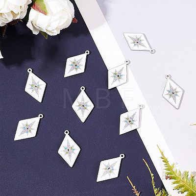  10Pcs 304 Stainless Steel Pendants STAS-NB0001-28-1