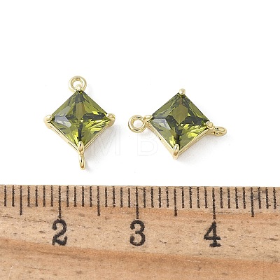 Brass Pave Cubic Zirconia Connector Charms KK-F892-53G-07-1