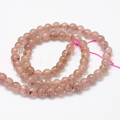 Natural Strawberry Quartz Beads Strands G-F364-07-6mm-1
