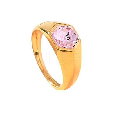 304 Stainless Steel with Cubic Zirconia Finger Rings FS-WG76F9A-28-1