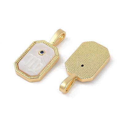 Rack Plating Brass Micro Pave Cubic Zirconia Pendants KK-U032-90G-03-1