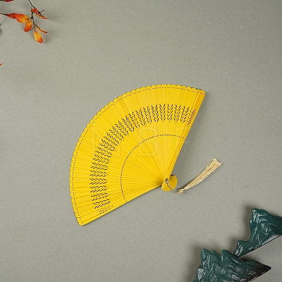 Bamboo Folding Fan with Tassel PW-WG8E673-01-1