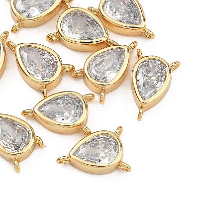 SHEGRACE Brass Pave Clear Cubic Zirconia Teardrop Chandelier Component Links XGRQ2O339-428G-1