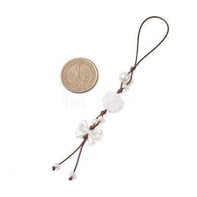 4Pcs Shell & Glass Pearl  Hanging Ornaments HJEW-TA00425-1