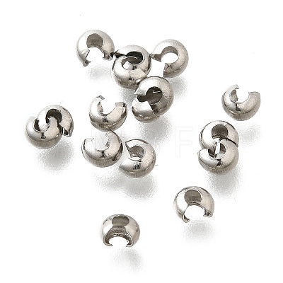 304 Stainless Steel Crimp Beads Covers X-STAS-P239-34P-03-1