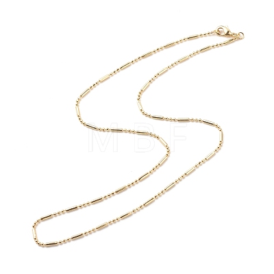 Brass Ball and Column Link Chains Necklace for Women NJEW-P265-22G-1