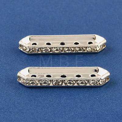 Brass Crystal Rhinestone Spacer Bars RB-T019-01A-S-1