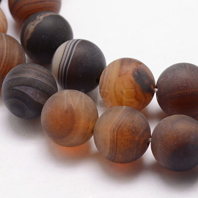 Natural Striped Agate/Banded Agate Bead Strands X-G-K166-12-8mm-04-1