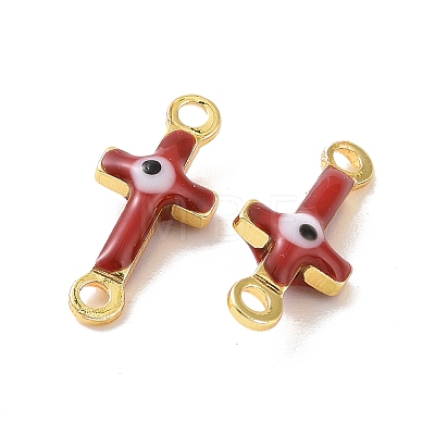 Brass Enamel Connector Charms KK-J302-08G-02-1