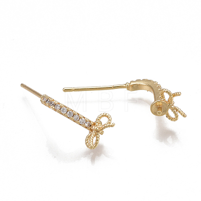Brass Stud Earring Findings X-KK-T038-486G-1