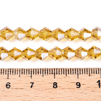 Electroplate Glass Beads Strands X-EGLA-Q118-6mm-A08-1