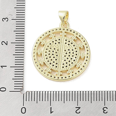 Real 18K Gold Plated Brass Micro Pave Cubic Zirconia Pendants KK-A209-04A-G-1