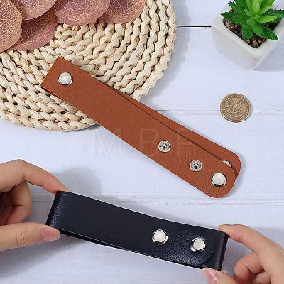 4Pcs 2 Styles Imitation Leather Belt Bullwhip Holder AJEW-GF0014-45-1