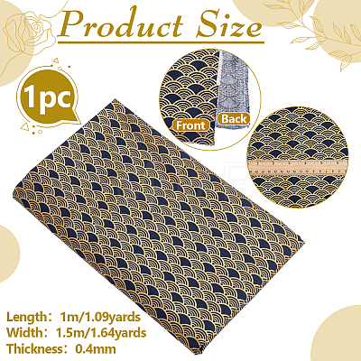 Fish Scales Pattern Japanese-style Cotton Fabric DIY-WH0579-98A-1