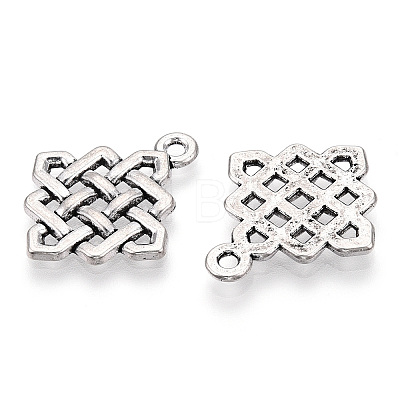 Tibetan Style Alloy Chinese Knot Pendants TIBEP-872-AS-RS-1