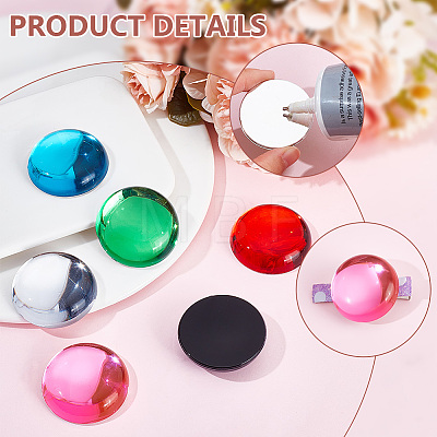  12Pcs 6 Colors Acrylic Imitation Cat Eye Cabochons MACR-NB0001-32-1