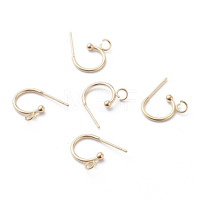 304 Stainless Steel Half Hoop Earrings STAS-Z028-B02-G-1