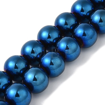 Electroplated Synthetic Magnetic Hematite Beads Strands G-I364-K01-1