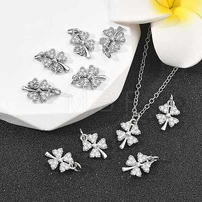 SHEGRACE Brass Micro Pave Clear Cubic Zirconia Charms XGRQ2O411-415P-1