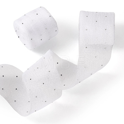 2Rolls Polyester Hot-fix Rhinestone Raw Edges Ribbon OCOR-TA0003-95H-1