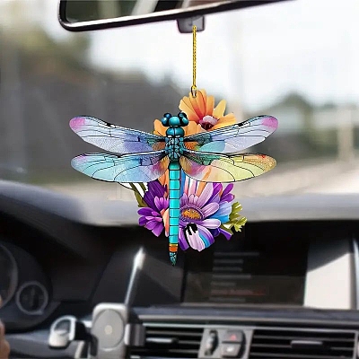 Dragonfly & Flower Acrylic Pendant Decorations PW-WG36200-01-1