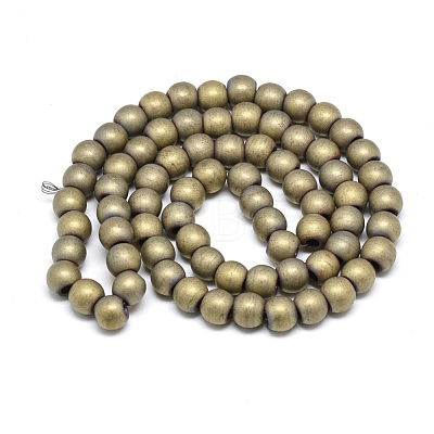 Electroplate Non-magnetic Synthetic Hematite Beads Strands G-Q486-87F-1