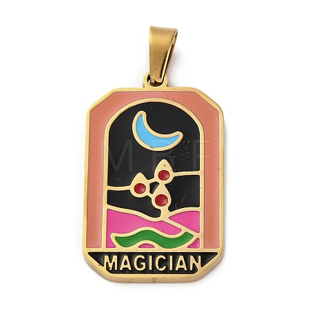 Ion Plating(IP) 304 Stainless Steel Enamel Pendants STAS-Q003-01G-024-1