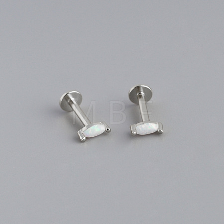 925 Sterling Silver with Synthetic Opal Cartilage Earrings FS-WG3DFDB-01-1