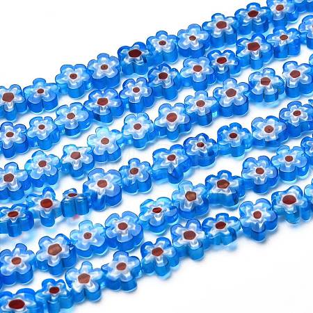 Handmade Millefiori Glass Bead Strands LAMP-J035-8mm-17-1