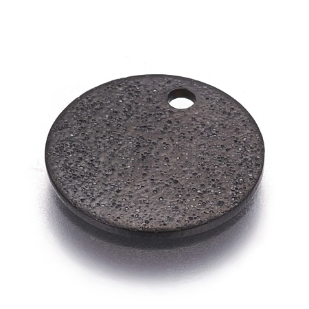 304 Stainless Steel Textured Pendants STAS-I098-01-15mm-B-1