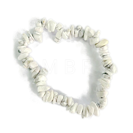 Natural Howlite Stretch Bracelets PW-WG56138-40-1