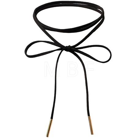 Velvet Cord Knot Tie Choker Necklaces for Women NJEW-CL0001-35-1
