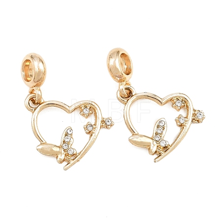 Alloy Crystal Rhinestone European Dangle Charms AL-CBAC2D3-07G-1