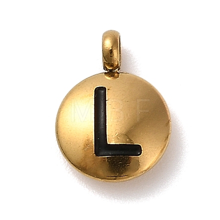 304 Stainless Steel Black Enamel Charms STAS-R009-01G-L-1