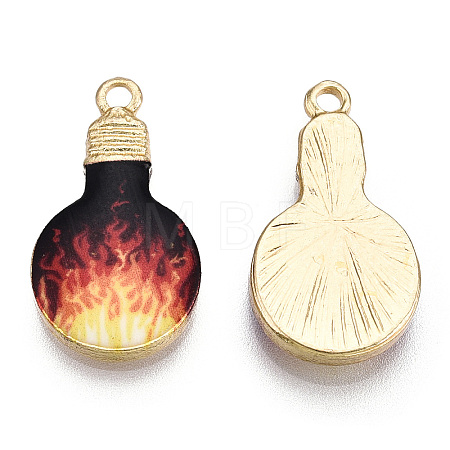 Printed Alloy Enamel Pendants ENAM-N056-178-03-1