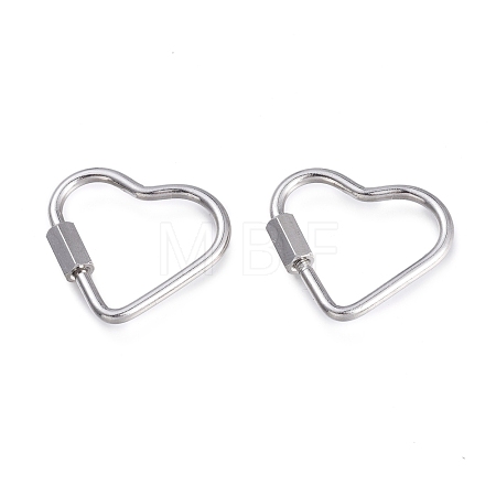 Non-Tarnish 304 Stainless Steel Screw Carabiner Lock Charms STAS-K192-03P-1
