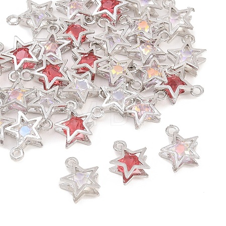 30Pcs 3 Colors Alloy Glass Pendants FIND-YW0011-24A-1