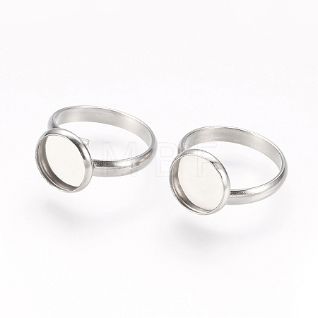 Tarnish Resistant Adjustable 304 Stainless Steel Finger Rings Components STAS-E144-026-10mm-1