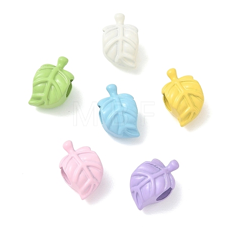 Spray Painted Alloy European Beads AL-CBA5B8E-01-1