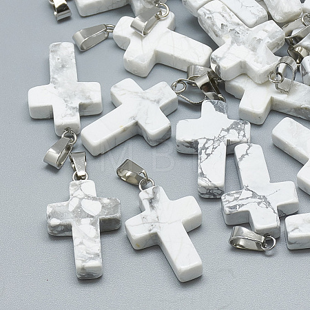 Natural Howlite Pendants G-T080-16-1