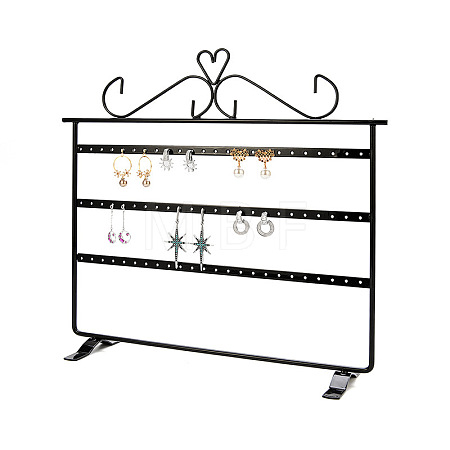 Triple Levels Rectangle Iron Earring Display Stand LS-CON-PW0001-153B-1