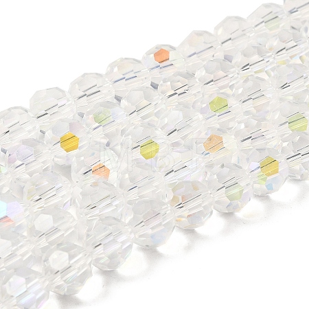 Electroplate Transparent Glass Beads Strands EGLA-A035-T10mm-L19-1