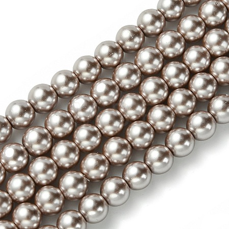 Eco-Friendly Dyed Glass Pearl Beads Strands HY-A008-6mm-RB017-1