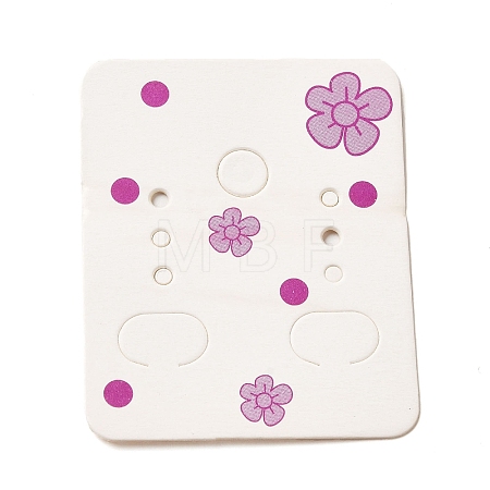 50Pcs Rectangle Paper Flower Print Earring Display Cards X1-CDIS-M008-01C-1