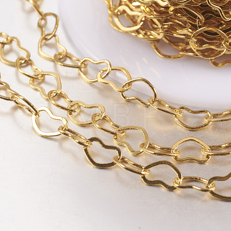Rack Plating Brass Handmade Chains CHC-G001-01G-NR-1
