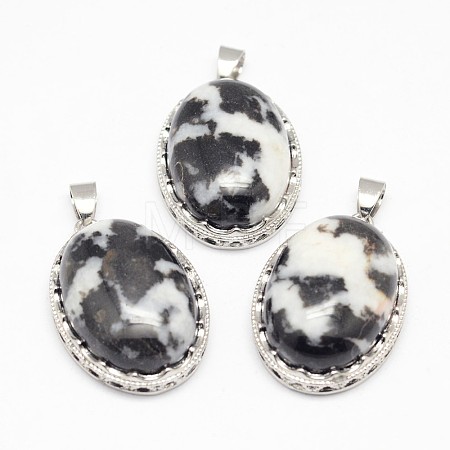 Natural Zebra Jasper Pendants X-G-D851-39-1