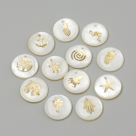 Freshwater Shell Pendants SHEL-Q010-G-1