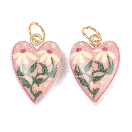 Printed Opaque Acrylic Pendants SACR-P036-01F-G-1