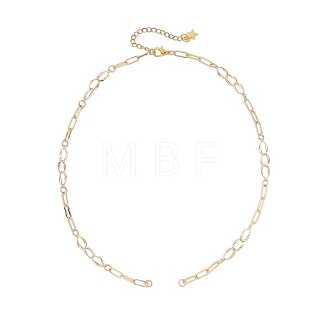 Brass Paperclip Chain Twisted Chain Necklace Making AJEW-JB01543-1