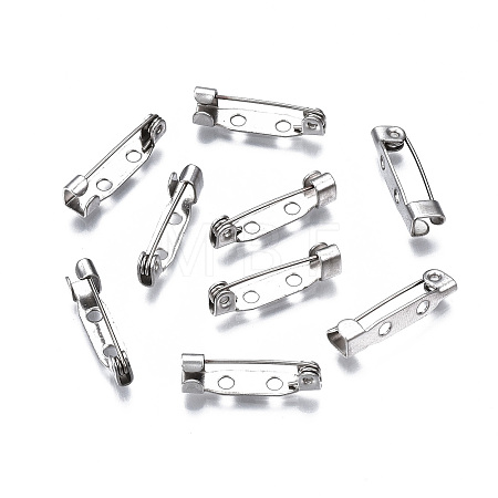 Tarnish Resistant 201 Stainless Steel Brooch Pin Back Safety Catch Bar Pins STAS-S117-021B-1